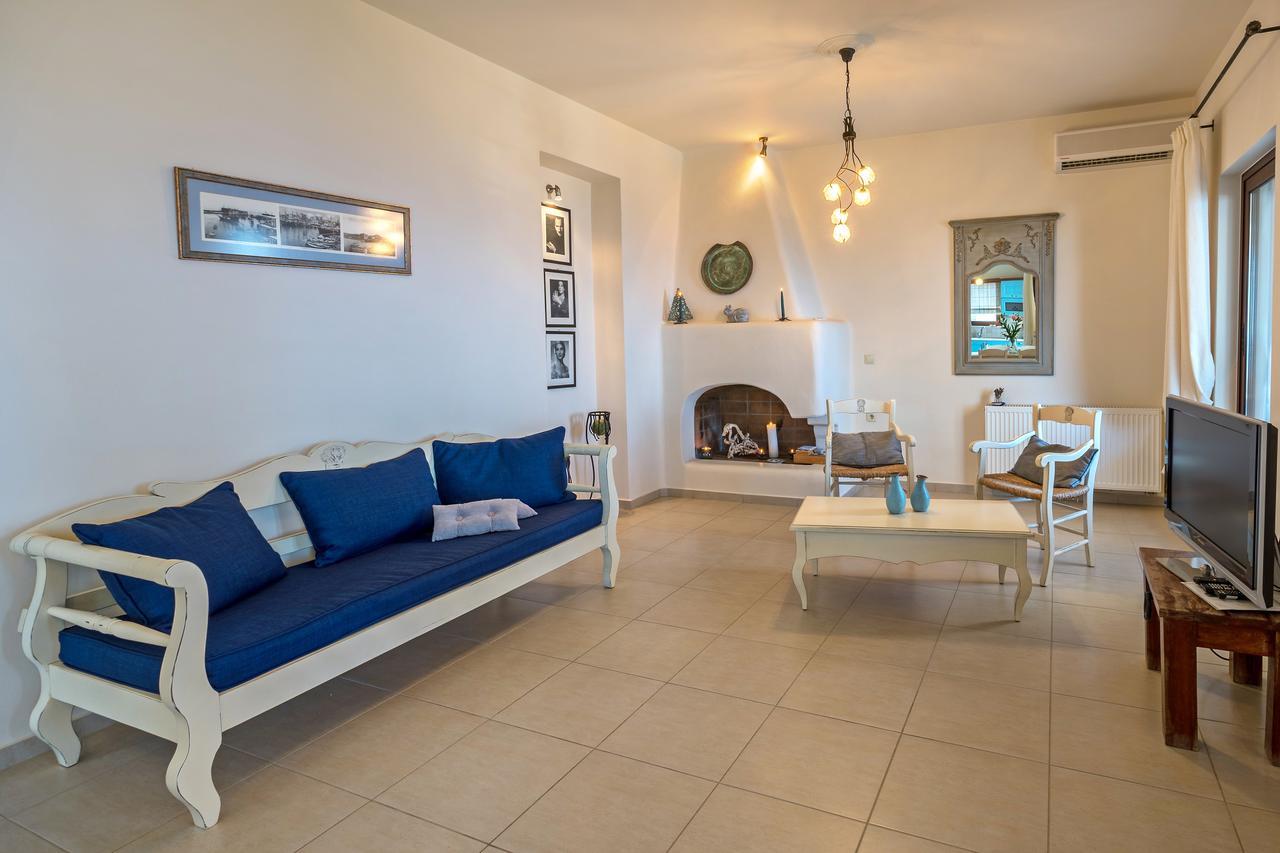 Sea Views At Villa Anemomylos With Heated Pool, Ping Pong And Tennis Agia Pelagia Zewnętrze zdjęcie